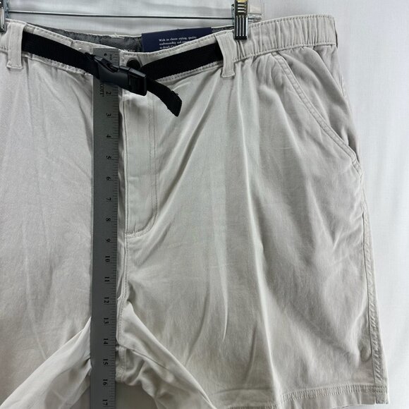 Croft & Barrow Short Mens 44 True Comfort Belted Flat Front Stretchy Soft Beige - Picture 4 of 8